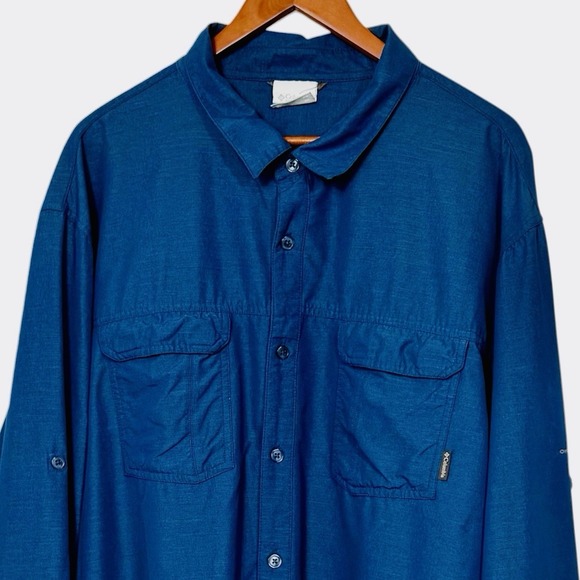 Columbia Other - Columbia PFG Omni Wick Fishing Shirt Mens XXL Blue Long Sleeve Vented Nylon